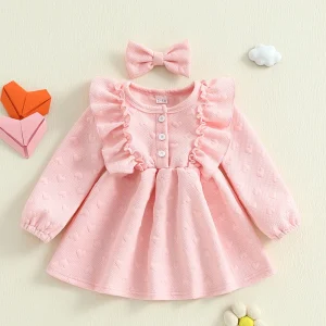 Heart Print Ruffle Dress