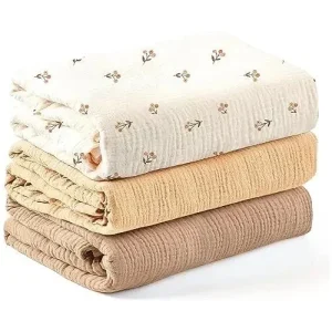3pcs Cotton Muslin Swaddle Wrap