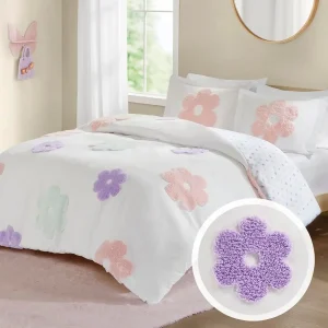Girls, Tufted Chenille Floral Set