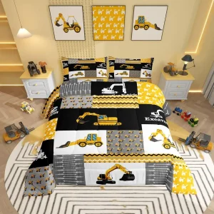 Excavator/Construction Vehicles Comforter Set
