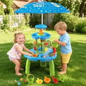 3-Tier Water/Sand Table w/Umbrella