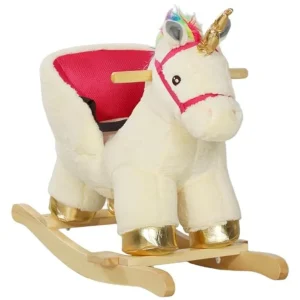 Toddler Unicorn Rocking Horse w/Sounds, Safety Belt