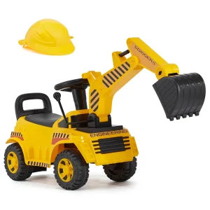 Excavator Digger Toy Ride On w/Helmet